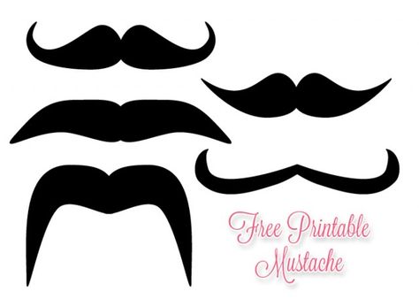 Today's download: free printable mustache! Well, many mustaches because everyone loves a mustache. The sheet contains 5 different types of mustaches that can be printed and cut out then used for whatever you want. What can you use a printable mustach Photo Booth Props Free Printables, Mustache Template, Types Of Mustaches, Love Paper Crafts, Cool Mustaches, Christmas Classroom Door, Western Birthday Party, Mustache Party, Heart Party