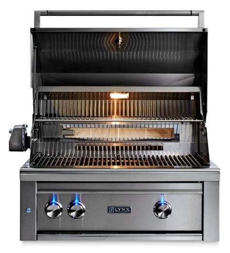 Explore the features and shop online for the Lynx 30" Natural Gas Built-In Professional Outdoor Grill with 2 Trident Burners and Rotisserie - Stainless Steel Model: L30ATRNG Built In Outdoor Grill, Grill Stand, Professional Cooking, Natural Gas Grill, Propane Grill, Propane Gas Grill, Service Industry, Stainless Steel Grill, Cooking Temperatures