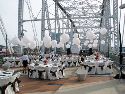 reception on the Shelby Street Bridge Wedding On A Bridge, Marriage Officiant, Under Bridge, Biggest Fear, Nashville Wedding Venues, Wedding Services, Pedestrian Bridge, Reception Party, One Fine Day