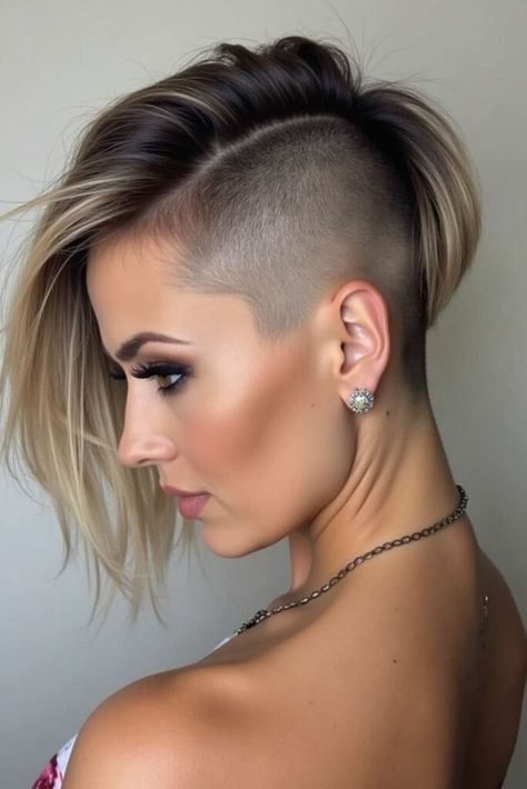 32 Undercut Bob Haircut Ideas 2025 - Fashion Trend Hacks Long Hair With Undercut For Women, Undercut Medium Hair, Lob With Undercut, Women With Undercut, Side Undercut, Undercut Bob Haircut, The Undercut, Undercut Long Hair, Undercut Bob