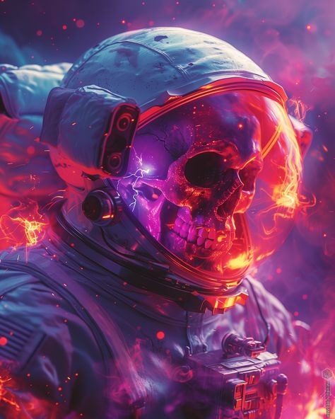 Today the daily theme is the space era from #absolutemayhem2024 hosted by @nickocreates.ai What do you think of this astronaut version ? Tell me bellow ⏬ #space #spaceart #astronaut #spaceman #cosmonaut #scifi #scifiart #skull #digitalart #aiart #aiartcommunity #midjourney #neuraldreamer Astronaut Skeleton, Astronaut Skull, Astronaut Artwork, Astronaut Art, Astronauts In Space, Skull Wallpaper, In God We Trust, Sci Fi Art, Space Art