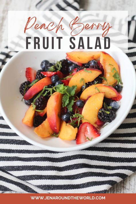 This delicious Peach Berry Fruit Salad is made using fresh peaches while the peach season is in swing and whatever other juicy summer fruits and berries you have in the fridge!

The honey lime dressing on this fresh fruit salad makes this a beautiful dish that can be eaten as a side dish or for a wonderful and light lunch. Not a fan of honey? No worries. Switch out the local honey for some maple syrup instead. Berry Fruit Salad, Honey Lime Dressing, Fast Healthy Lunches, Summer Salads With Fruit, Friends Recipes, Fresh Fruit Salad, Hearty Salads, Fresh Peaches, Yummy Salad Recipes