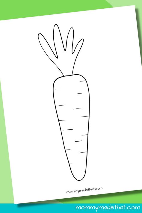 Carrot Templates (Free Printable Outlines) Perfect for Easter crafts and activities for kids Free Carrot Printable, Carrot Crafts For Toddlers, Carrot Template Free Printable, Easter Bunny Templates Free Printables, Carrot Outline, Carrot Template, Carrot Printable, Carrot Crafts, Carrot Clipart