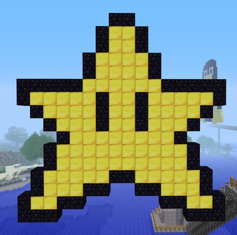 minecraft ideen | Minecraft Super Mario Star by exit1 on DeviantArt Minecraft Mario Builds, Super Mario Minecraft, Minecraft Mario, Pixel Art Mario, Minecraft Mountain House, Hama Mario, Minecraft Mountain, Bunting Ideas, Mario Star