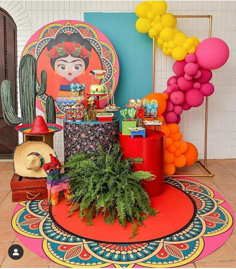 Frida Kahlo Decor Ideas, Frida Kahlo Party Decoration, فريدا كاهلو, Frida Kahlo Birthday, Mexican Birthday Parties, Moms 50th Birthday, Wild Birthday Party, Mexican Birthday, Llama Birthday