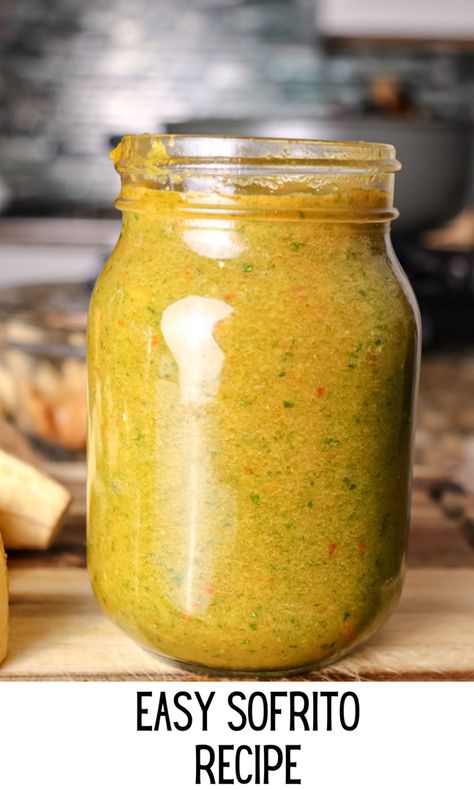 Sofrito Recipe Mexican, Authentic Sofrito Recipe Puerto Rican, Puerto Rican Sauce, Sofrito Chicken Recipes, Sofrito Recipes, Puerto Rican Sofrito Recipe, Sofrito Sauce Recipe, Sofrito Recipe Puerto Rican, Caribbean Meals