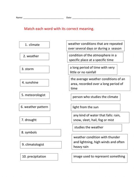 Climate And Weather Worksheet, Weather Vs Climate, Weather Questions, Weather Worksheets, 5th Grade Worksheets, Commonly Confused Words, Telling Time Practice, Geography Worksheets, Cursive Writing Worksheets