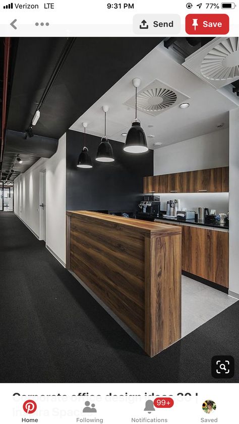 Office Kitchenette, Office Pantry, Industrial Office Design, Office Design Inspiration, Modern Office Space, Corporate Office Design, Office Space Design, Modern Office Design, Commercial Office