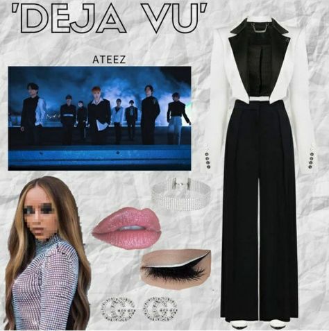 Ateez Outfit Inspiration, Ateez Deja Vu Outfit Inspired, Ateez Outfit Ideas, Ateez 9th Member Outfits, Ateez Dejavu, Ateez Inspired Outfits, Ateez Concert Outfit Ideas, Ateez Outfits, Karen Gonzalez