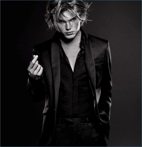 Jordan Barrett pours on the charm as he reunites with Paco Rabanne. Front and center, Jordan dons a black tuxedo and dress shirt. The Australian model is Jordan Barrett, Fragrance Campaign, Black Tuxedo, Paco Rabanne, Dress Shirt, Jordan, Fragrance, Black