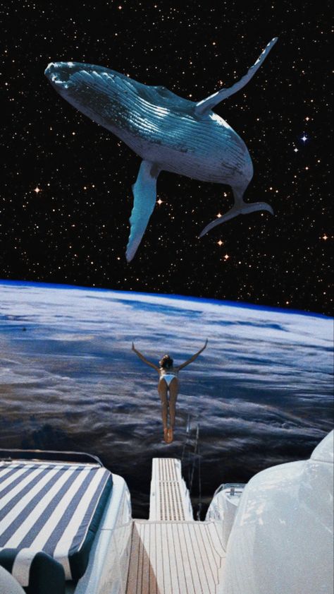 Sea Collage Art, Whale Collage, Surreal Space Art, Surrealism Photoshop, Surrealism Collage Art, Surreal Environment, Retro Futurism Aesthetic, Retro Surrealism, Collage Surreal