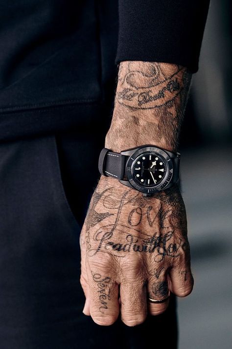 TUDOR Black Bay Ceramic Matt Black Wrist Watch; Tudor watches Black Wrist Watch, Aesthetics Fashion, Tudor Watches, Tudor Watch, Ceramic Watch, Tudor Black Bay, The Tudor, Gray Suit, David Beckham