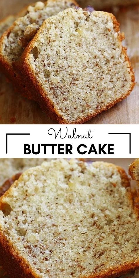 Walnut butter cake with ground walnut in rich and buttery cake. If you love walnut, you'll love this amazing walnut butter cake recipe. So delicious! Walnut Butter, Oven Recipe, Loaf Cakes, Sponge Cakes, Walnut Recipes, Rasa Malaysia, Butter Cake Recipe, Basic Cake, Walnut Cake