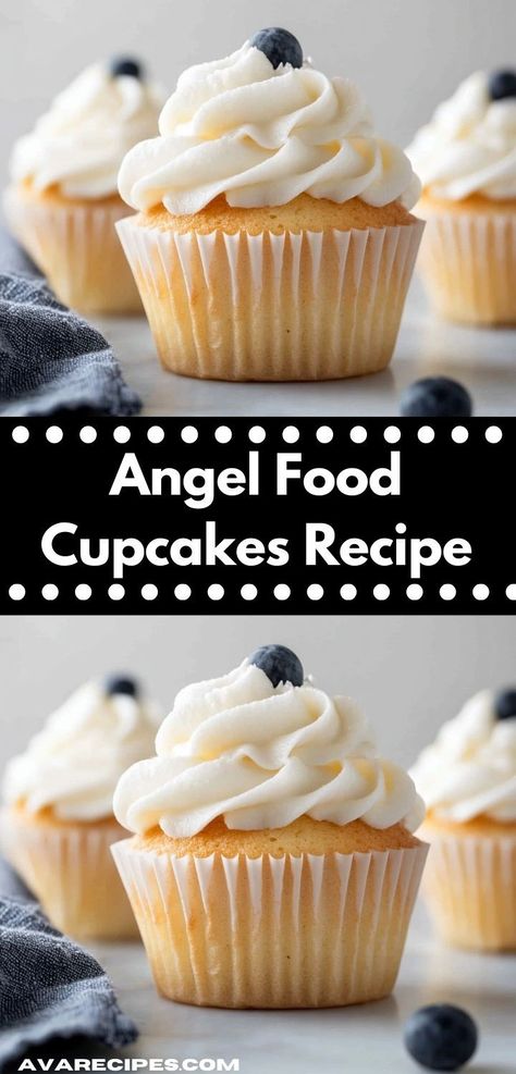 Searching for a family-friendly dessert? This Angel Food Cupcakes Recipe is not only tasty but also quick to whip up. Enjoy a delightful treat that can be customized with your favorite toppings for extra fun! Angel Food Cupcakes, Healthy Dessert Options, Low Fat Desserts, Food Cupcakes, Guilt Free Dessert, Light Desserts, Cupcakes Recipe, Dessert Options, Angel Food Cake