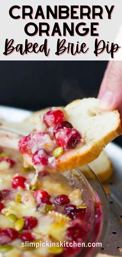 Cranberry orange baked brie dip is a super easy, fun, and festive holiday appetizer recipe that’s perfect for your Thanksgiving or Christmas feast! Baked Orange Cranberry Dip, Cranberry Brie Dip, Brie Dip, Holiday Appetizers Thanksgiving, Study Food, Dips Recipes, Holiday Appetizers Easy, Holiday Appetizers Recipes, Christmas Feast