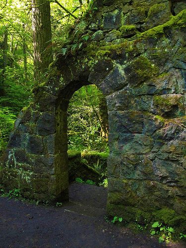 Stone House - Forest Park, Portland, Oregon Tolkien Landscape, Portland Forest, Forest Park Portland, House Forest, Stone Archway, Baba Jaga, Portland Stone, Forest Park, Forest House