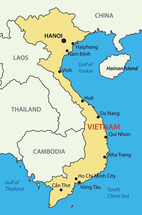 This is a map of part of south Asia Pol Pot, Hun Sen, Vietnam Map, Vietnam Travel Guide, Can Tho, Phu Quoc, South China Sea, Hoi An, Travel Maps