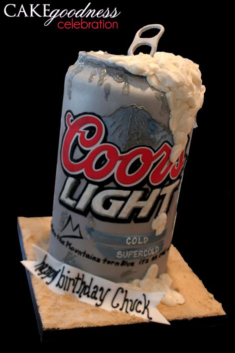 Coors Light Cake, 21st Birthday Cake For Guys, 30th Birthday Cakes For Men, Beer Cakes, Liquor Cake, Light Cake, Fantasy Cake, 21st Birthday Cakes, Beer Cake