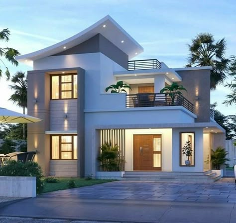 Elegant Modern House Exterior, Old House Designs Exterior, Small Rich House, House Front Design Modern Dream Homes, Latest House Design Architecture, Modern House Outer Design, Home Outer Design, Small Bungalow House Design Modern, Morden House Designs