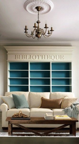 That teal would be a great wall or backsplash color with creme painted cabinets and distressed wood floors. Anna Melnikova, Eclectic Living, Eclectic Living Room, Home Libraries, Eclectic Design, The Ceiling, Eclectic Home, Home Library, Formal Living Rooms