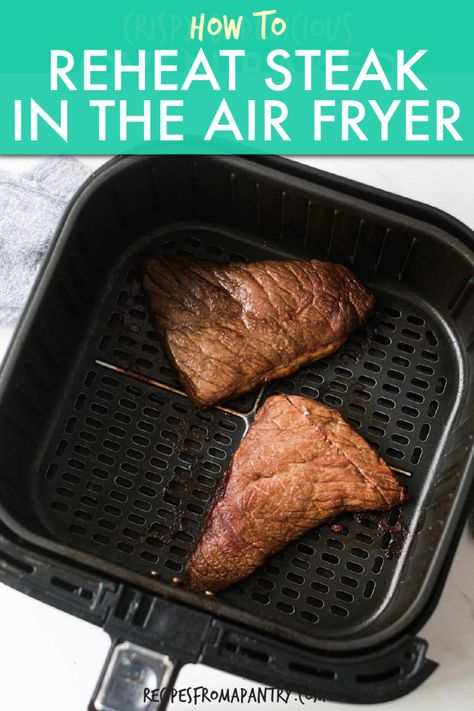 Air Fryer Rump Steak, Steak In Air Fryer, How To Reheat Steak, Craving Tasty, Braised Chicken Breast, Lamb Steaks, Air Fryer Steak, Leftover Steak, Air Fryer Fish