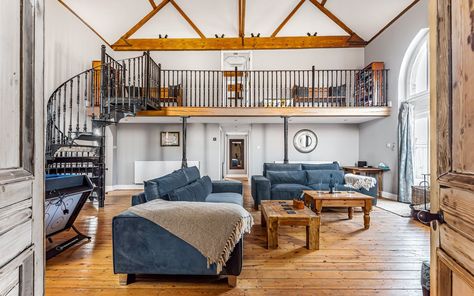 Old Methodist Chapel – Converted chapel near the Norfolk coast. Converted Chapel Interiors, Chapel Conversion Interiors, Converted Chapel, Chapel Conversion, Chapel Ideas, Church Conversions, Norfolk Coast, Coach House, Comfy Sofa