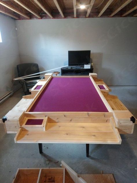 DIY DnD table idea Digital Dnd Table, Tabletop Gaming Room, Dungeons And Dragons Table Diy, Diy D&d Table, Diy Dnd Table, Dnd Board Diy, Dnd Game Table, Boardgame Table Ideas, Dnd Game Room Ideas