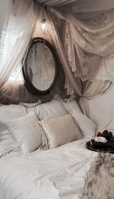 Ethereal Bedroom, Goth Room, Goth Bedroom, White Gothic, Gothic Bedroom, White Goth, Victorian Bedroom, Goth Home, Dream Room Inspiration