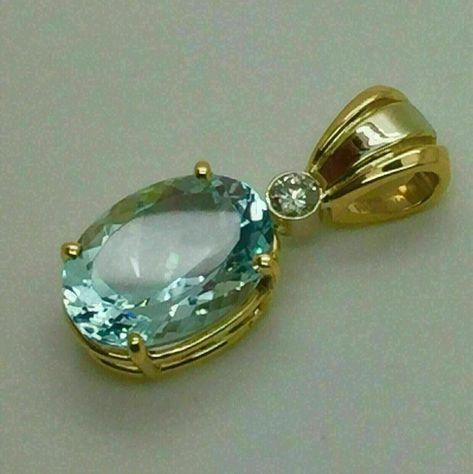 14K Yellow Gold Finish 2.00Ct Oval Cut Simulated Aquamarine Solitaire Pendant Diamond Solitaire Pendant, Wedding Pendant, Aquamarine Pendant, Solitaire Pendant Necklace, Pretty Pendant, Jewelry Lookbook, Mens Pendant, Solitaire Pendant, Oval Pendant