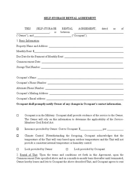 Storage Unit Rental Agreement Template | Storage Contract Rental Agreement Templates, Rv Storage, Lease Agreement, Rv Park, Storage Facility, Personal Belongings, Self Storage, Rv Parks, Built In Storage