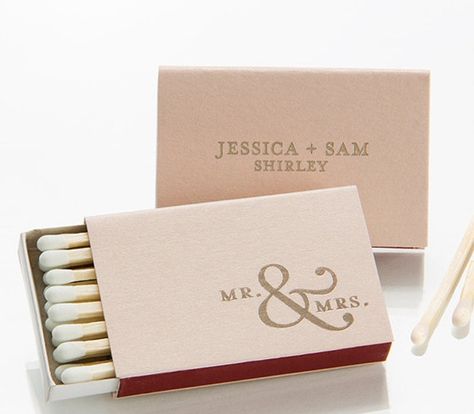 Budget-friendly winter wedding favors that your guests will love! 50th Party Favors, Custom Matches Wedding, Wedding Matches Favors, Matchbox Wedding Favors, Wedding Match Boxes, Personalized Match Boxes, Wedding Welcome Gifts, Winter Wedding Favors, Personalized Hangers