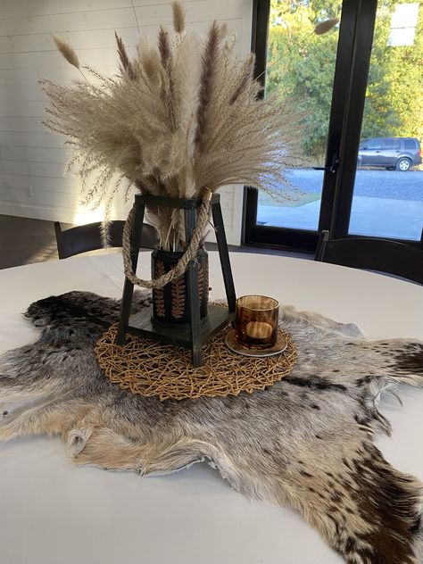 Cowhide Centerpiece, Cowhide Wedding Decor, Western Wedding Table Centerpieces, Boho Country Decor, Western Centerpieces, Country Wedding Centerpieces, Western Party Decorations, Marketing Activations, Country Western Wedding