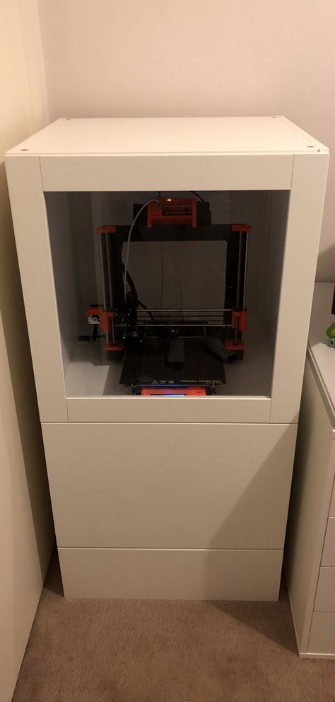 I’ve been using the Lack enclosure for my 3d printer, but recently received a MMU2S, and realised that there wasn’t enough space in the… Ikea 3d Printer Enclosure, 3d Printing Enclosure, 3d Printing Organization, 3d Printer Organization, 3d Printer Desk, Make 3d Printer, 3d Printer Enclosure, Printer Storage, 3d Tiskárna