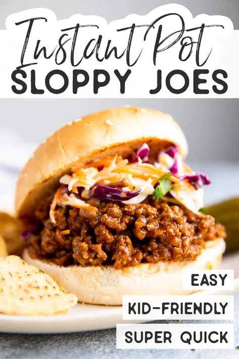 Instapot Sloppy Joe, Insta Pot Sloppy Joes Easy, Instant Pot Sloppy Joe Recipes, Instant Pot Sandwiches, Sloppy Joe Instant Pot, Instant Pot Sliders, Instant Pot Sandwich Recipes, Instapot Hamburger Recipes, Hamburger Instant Pot Recipes