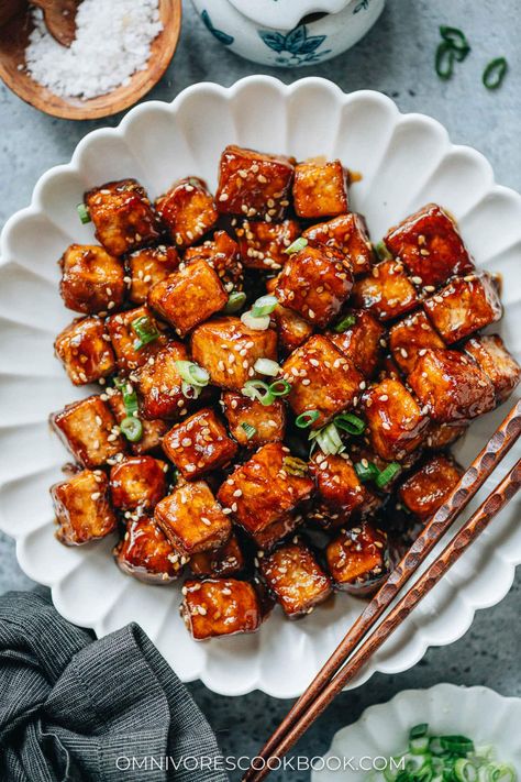 Sticky Tofu Recipes, Firm Tofu Recipes Easy, Silk Tofu Recipes, Korean Tofu Recipes, Mediterranean Tofu, Smoked Tofu Recipe, Kosher Rules, Firm Tofu Recipes, Tofu Crispy