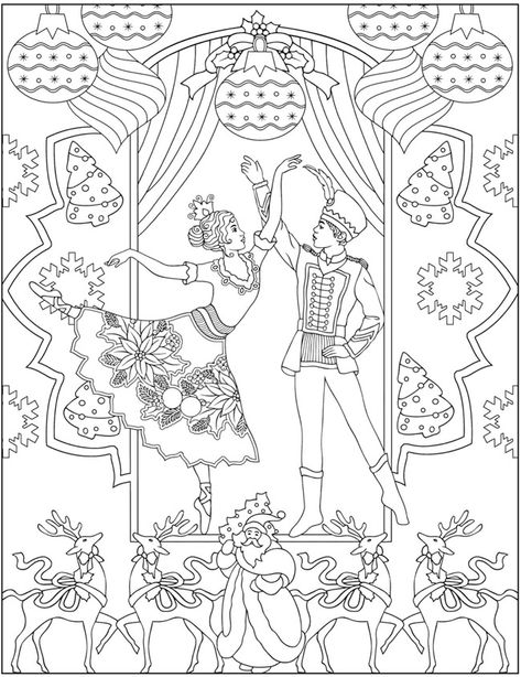 Welcome to Dover Publications Nutcracker Coloring Pages, Dance Coloring Pages, Christmas Colouring Pages, Coloring Christmas, Christmas Colouring, Christmas Coloring Sheets, Christmas Embroidery Patterns, Designs Coloring Books, Dover Publications