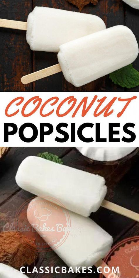 Coconut Cream Recipes Canned, Coconut Milk Popsicles, Healthy Popsicle Recipes, Coconut Popsicles, Frozen Treats Recipes, Popsicles Recipe, Healthy Ice Cream Recipes, Healthy Popsicles, Iced Drinks Recipes