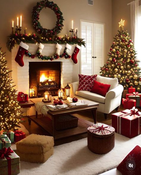 Cute Christmas Living Room, Living Room Christmasdecor, Living Room Table Christmas Decor Ideas, Christmas Decorations Ideas Living Room, Christmas Decoration Living Room Ideas, Aesthetic Christmas Decor Living Room, Winter Living Room Aesthetic, Christmas Tree Behind Couch, Indoor Christmas Decorations Apartment