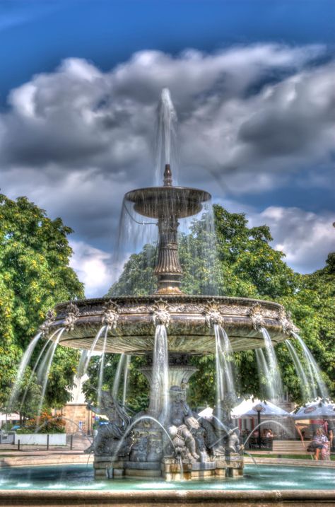 Stuttgart Fountain by Creative--Dragon on DeviantArt Water Fountain Design, Fall Container Gardens, Fountain Design, Waterfall Fountain, Water Fountains Outdoor, Water Fountains, Hotel Interior Design, Fountain Of Youth, Fountains Outdoor