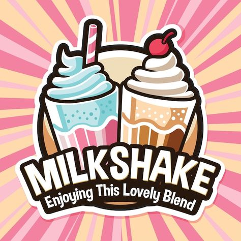 Shake Logo Design, Shake Logo, Food Truck Logo, Milk Logo, Chocolate And Strawberry, Truck Logo, Milk Shake, Flavored Milk, Chocolate Strawberry