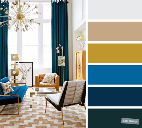 The best living room color schemes - Bright blue   teal   mustard   smokey grey #teal #color #colorscheme #mauve #livingroom Bright Blue Living Room, Dorm Room Color Schemes, Mustard Living Rooms, Grey And Yellow Living Room, Good Living Room Colors, Dorm Room Colors, Yellow Decor Living Room, Teal Living Rooms, Living Room Decor Gray