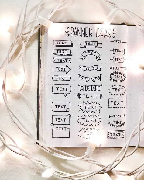 Bullet Journal Banners, Journal Headers, Bullet Journal Work, Bullet Journal Headers, Bullet Journel, To Do Planner, Creating A Bullet Journal, Bullet Journal Banner, Bullet Journal Notes