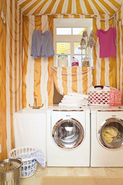 55 Small Laundry Room Ideas - Small Laundry Room Storage Tips Eclectic Laundry Room, Washer And Dryer Storage, Stacked Washer And Dryer, Laundry Room Design Ideas, Small Laundry Room Ideas, Room Improvement, Hanging Drying Rack, Tiny Laundry Rooms, Compact Laundry