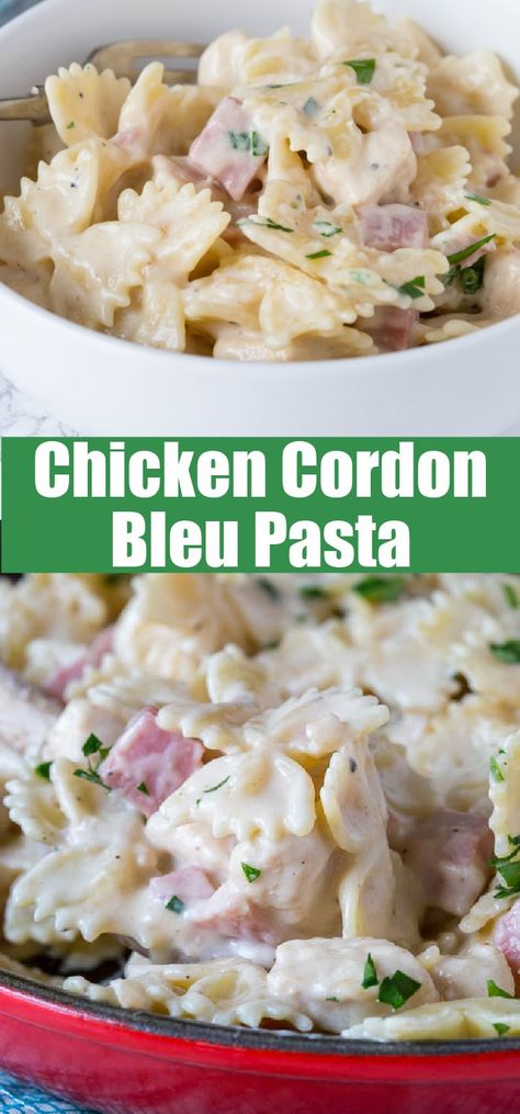 Chicken Cordon Bleu Pasta Casserole, Cordon Bleu Pasta, Chicken Cordon Bleu Casserole Recipe, Chicken Cordon Bleu Pasta, Cordon Bleu Recipe, Chicken Cordon Bleu Recipe, Cordon Blue, Chicken Pasta Dishes, Chicken Cordon Bleu Casserole