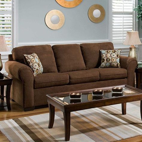 Brown Colour Sofa Design, Sofa Cafe, Sofa Brown, Sectional Couch Layout, Brown Couch Pillows, Brown Leather Couch, Casa Clean, Brown Couch, Colourful Living Room Decor