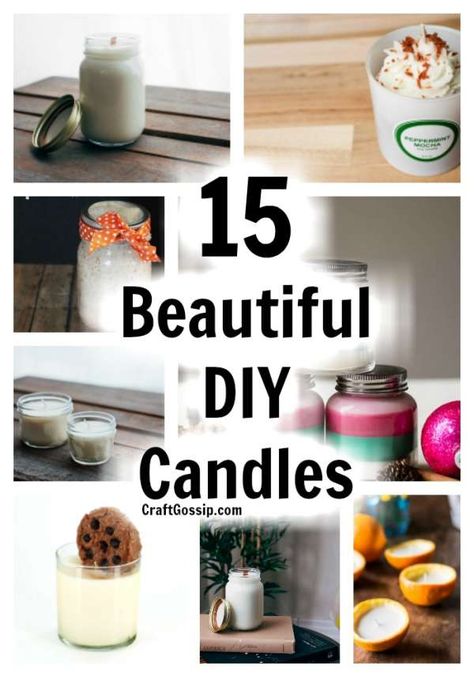 15 Beautiful DIY Candles – Candle Making Lemon Candles Homemade, Diy Unique Candles, Unique Candle Making Ideas, Easy Diy Candles, Melts Recipes, Homemade Beeswax Candles, Homemade Candle Recipes, Candle Recipes, Diy Candles Easy