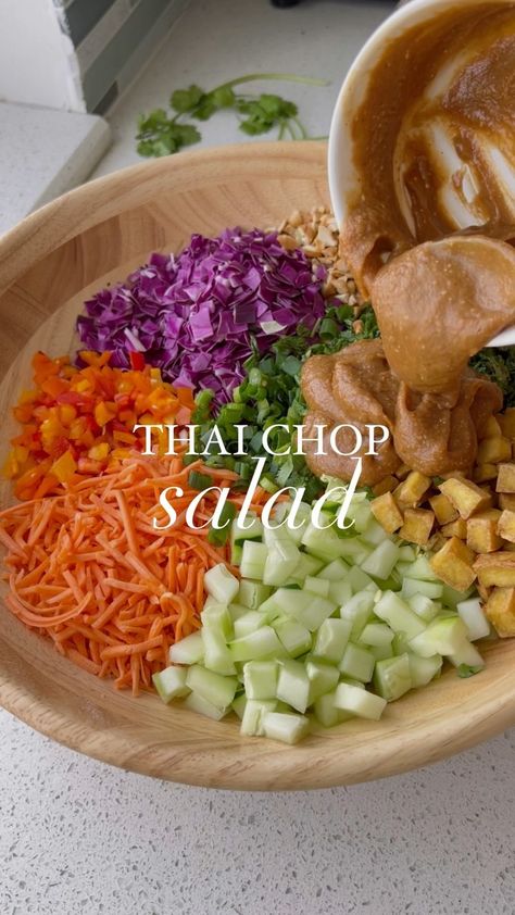 healthygirlkitchen on Instagram: bookmark this vegan THAI CHOP salad ✨follow @healthygirlkitchen for more recipes! this Thai inspired* crunchy chopped salad is actually… Purple Cabbage Recipes, Salads Without Lettuce, Air Fried Tofu, Chop Salad, Best Salads, Vegan Challenge, Thai Salads, Shredded Carrots, Plant Based Cookbook