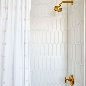 Blue Picket Tiles Design Ideas Picket Tile Tub Surround, Vertical Picket Tile Backsplash, White Picket Tile Bathroom, Herringbone Shower Floor, Picket Tile, Tile Shower Niche, Tile Walk In Shower, Tile Tub Surround, Marble Herringbone