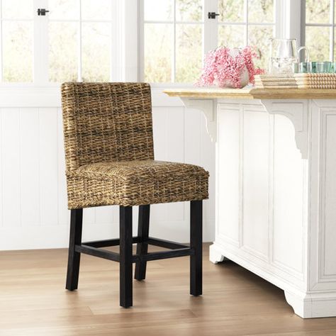 Kelly Clarkson Home Harleigh Bar & Counter Stool | Wayfair Wicker Counter Stools, Wicker Bar Stools, Rattan Counter Stools, Rattan Bar Stools, Counter Height Bar, Stools For Kitchen Island, Swivel Counter Stools, Bar Seating, Counter Height Bar Stools