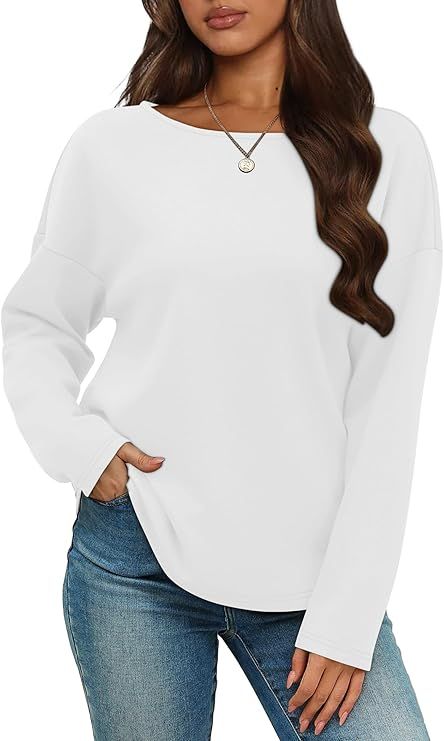 Womens Long Sleeve Tops 2024 White Tshirts Shirts for Women Boat Neck Tops Womens Tunic Comfy Lounge Shirts Fall Trend M at Amazon Women’s Clothing store Striped Shirt Women, Fall Trend, Comfy Lounge, Boat Neck Tops, Womens Tunics, Amazon Women, Shirt Women, Fall Trends, Striped Shirt